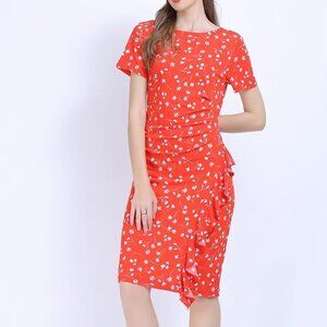 Waist waist floral vest chiffon halter dress new straight woman